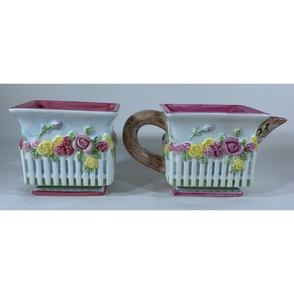 Vintage 2002 Royal Albert OCR Cottage Cream Sugar Set Old Country Roses Pattern - Picture 3 of 16